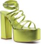 Paris Texas Melena 135mm metallic platform sandals Green - Thumbnail 2