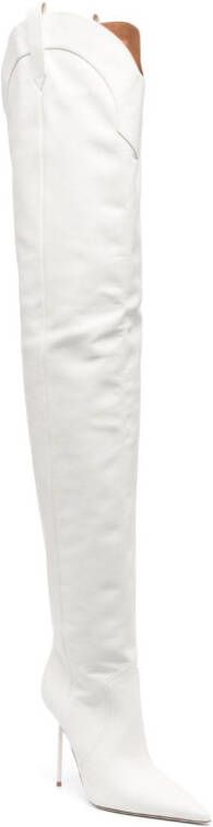 Paris Texas Paloma crystal-embellished 115mm boots White