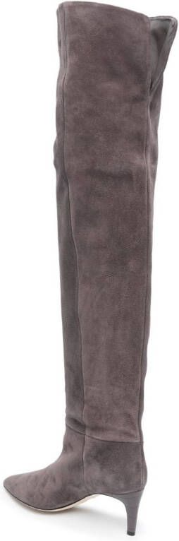 Paris Texas pointed-toe 60mm leather boots Grey