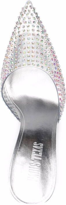 Paris Texas pointed-toe crystal-studded pumps Silver