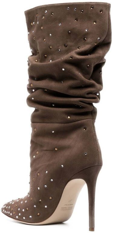 Paris Texas rhinestone-embellished 105mm boots Brown
