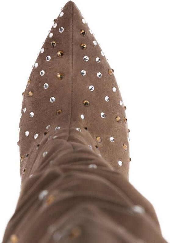 Paris Texas rhinestone-embellished 105mm boots Brown