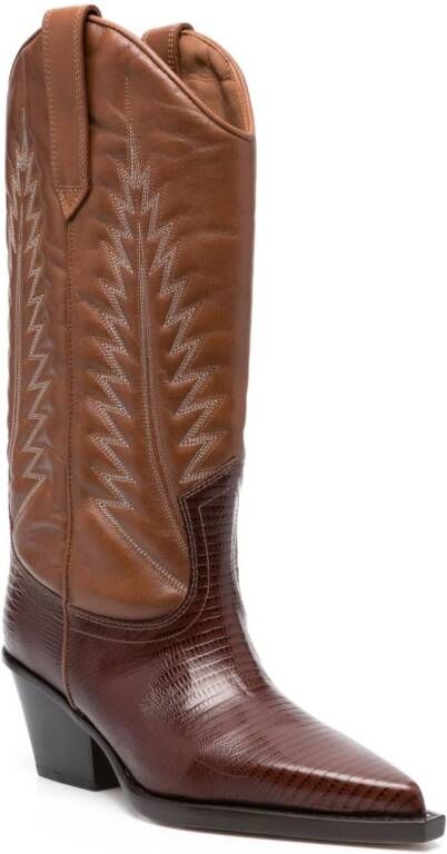 Paris Texas Rosario 70mm western leather boots Brown