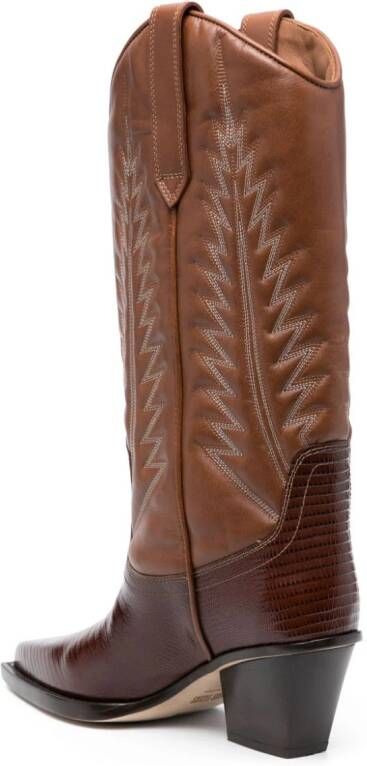 Paris Texas Rosario 70mm western leather boots Brown
