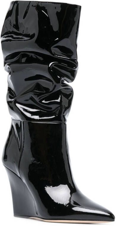 Paris Texas ruched-detail mid-calf boots Black