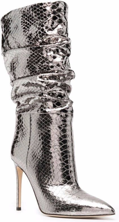Paris Texas slouchy-design 105mm leather boots Silver