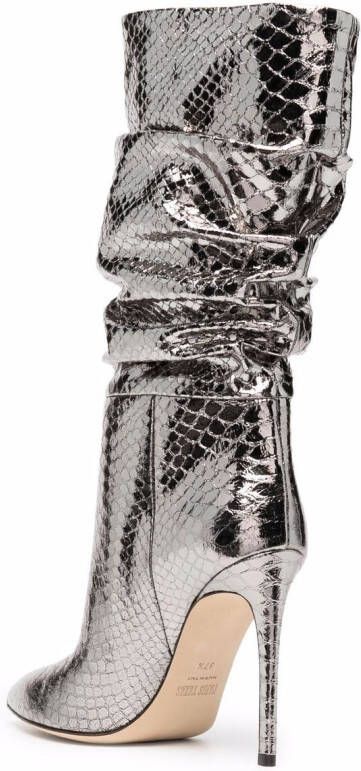 Paris Texas slouchy-design 105mm leather boots Silver