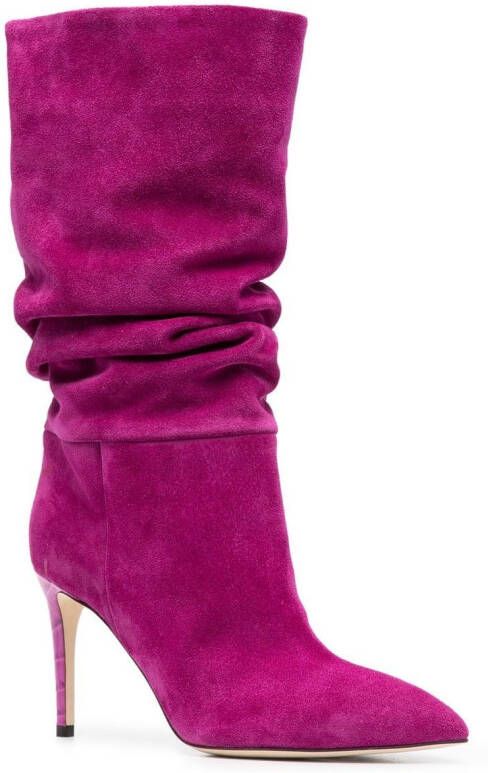 Paris Texas Slouchy pointed suede boots Pink