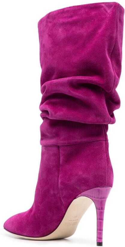 Paris Texas Slouchy pointed suede boots Pink