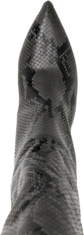 Paris Texas snake-print knee-high boots Grey