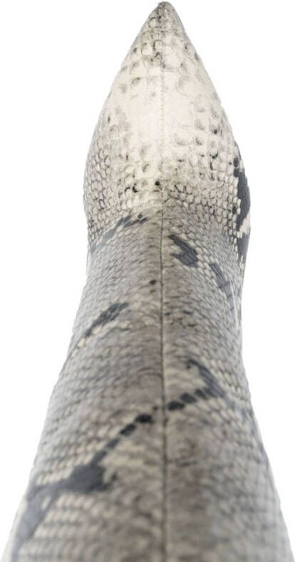 Paris Texas snakeskin-print 90mm pointed-toe leather boots Neutrals