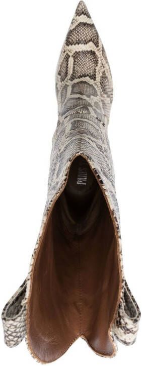 Paris Texas snakeskin-print leather boots Neutrals