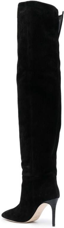 Paris Texas Stiletto 100mm thigh-length suede boots Black