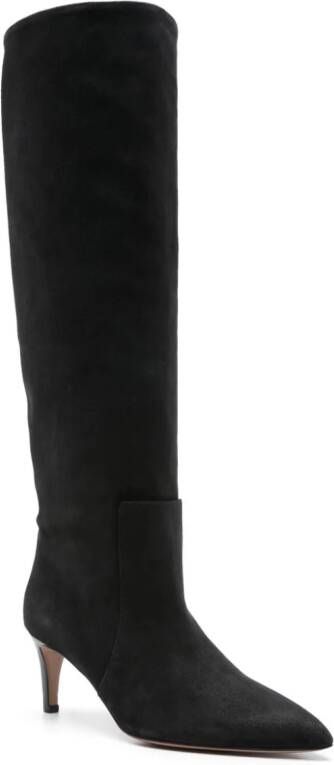Paris Texas Stiletto 105mm suede boots Black