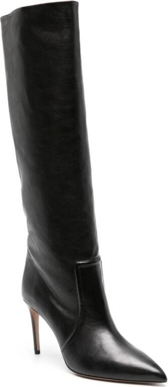 Paris Texas Stiletto 85mm knee-high leather boots Black