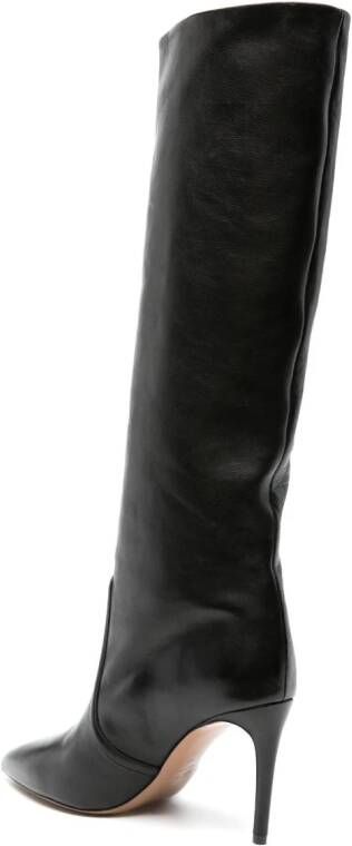 Paris Texas Stiletto 85mm knee-high leather boots Black