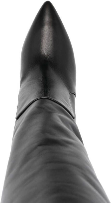 Paris Texas Stiletto 85mm leather boots Black