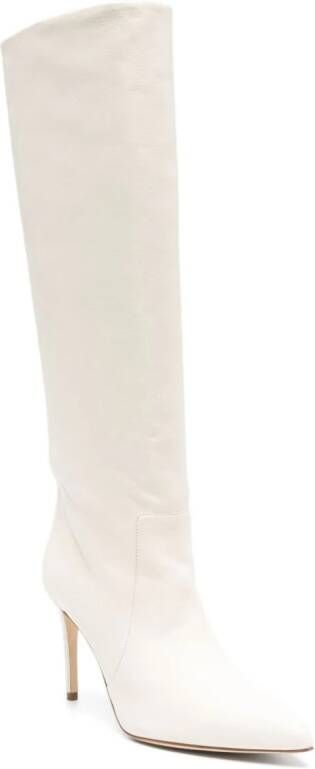Paris Texas Stiletto 95mm leather boots White