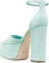 Paris Texas Tatiana 130mm suede platform sandals Blue - Thumbnail 3