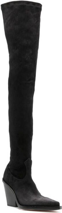 Paris Texas Vegas 100mm suede thigh-high boots Black