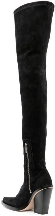 Paris Texas Vegas 100mm suede thigh-high boots Black