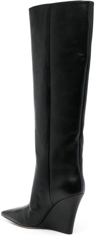 Paris Texas Wanda 100mm wedge boots Black