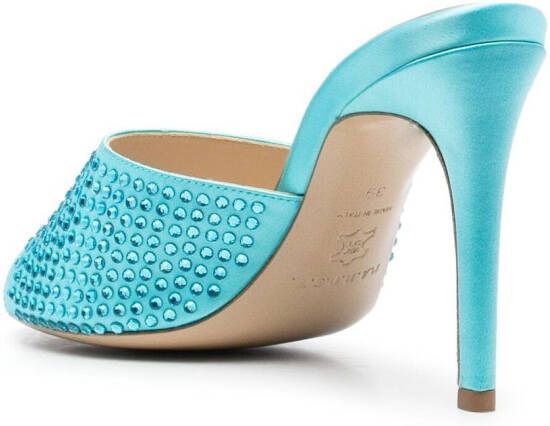 P.A.R.O.S.H. 100mm crystal-embellished mules Blue