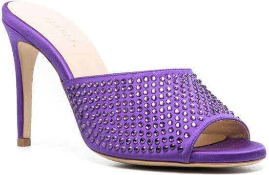 P.A.R.O.S.H. 105mm crystal-embellished mules Purple