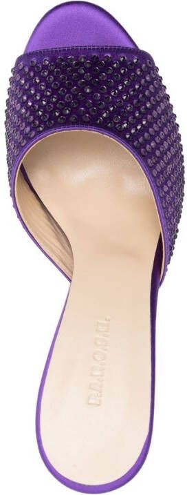 P.A.R.O.S.H. 105mm crystal-embellished mules Purple