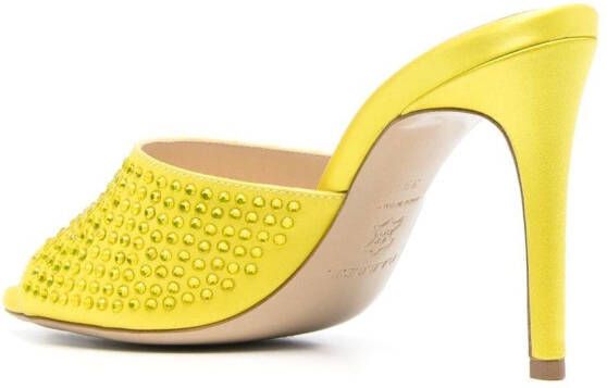 P.A.R.O.S.H. 105mm crystal-embellished mules Yellow