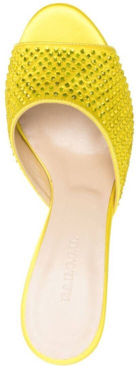 P.A.R.O.S.H. 105mm crystal-embellished mules Yellow