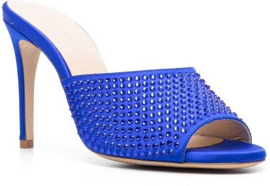 P.A.R.O.S.H. 110mm crystal-embellished mules Blue
