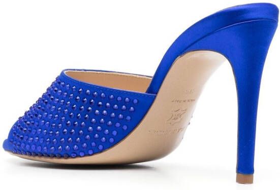 P.A.R.O.S.H. 110mm crystal-embellished mules Blue