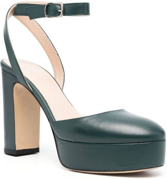 P.A.R.O.S.H. 115mm heeled leather pumps Green