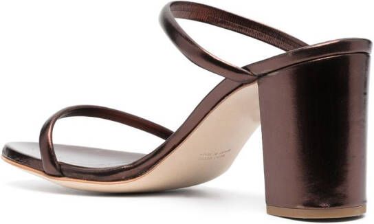 P.A.R.O.S.H. 80mm metallic-effect leather sandals Brown