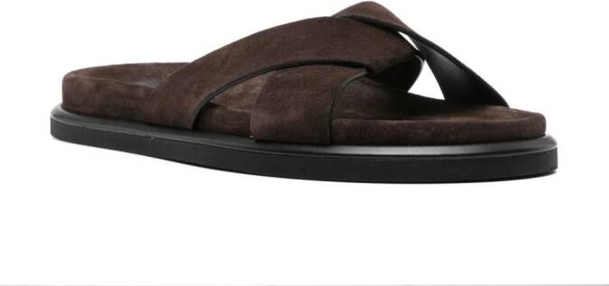 P.A.R.O.S.H. criss-cross suede slides Brown