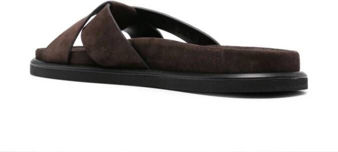 P.A.R.O.S.H. criss-cross suede slides Brown