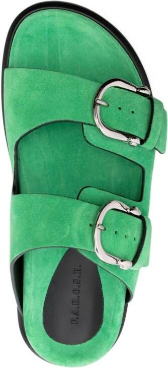 P.A.R.O.S.H. double-buckle suede slides Green