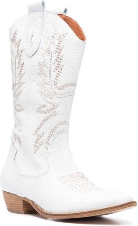 P.A.R.O.S.H. embroidered-design texan boots White