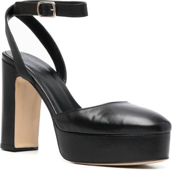 P.A.R.O.S.H. leather 115mm block heels Black