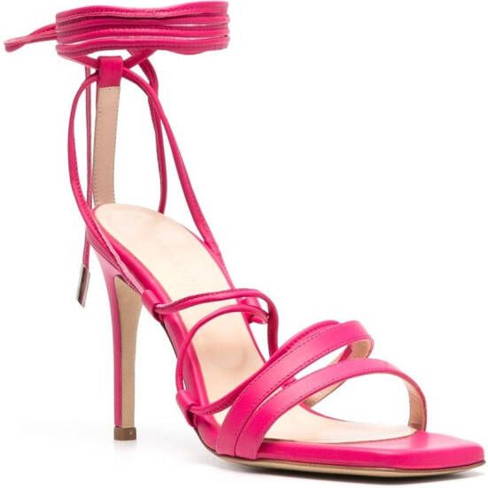 P.A.R.O.S.H. leather ankle-tie sandals Pink