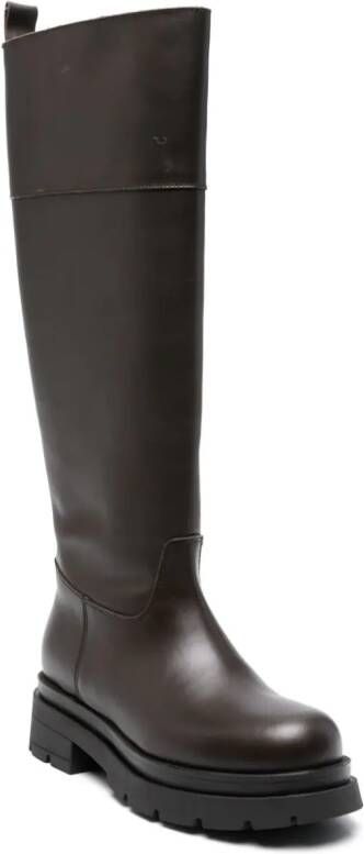 P.A.R.O.S.H. leather knee boots Brown