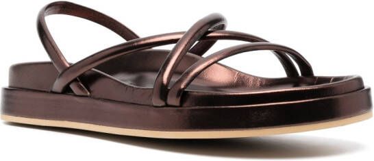 P.A.R.O.S.H. metallic-effect leather sandals Brown