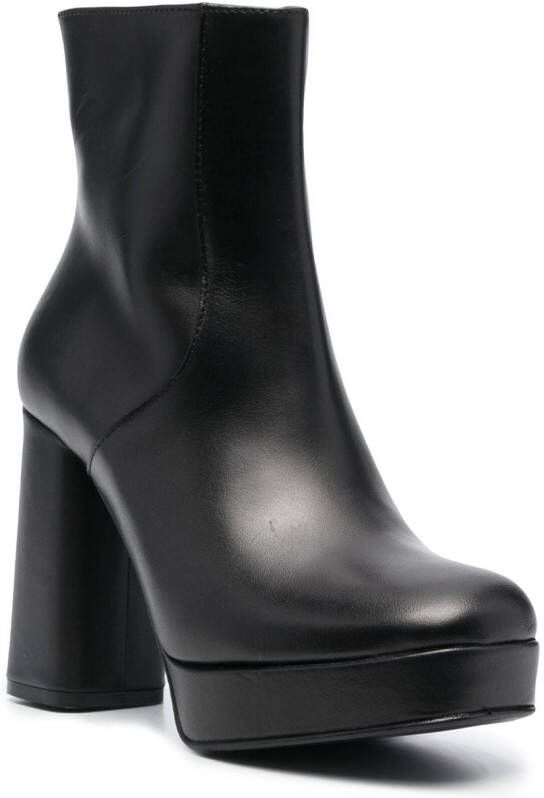 P.A.R.O.S.H. platform leather ankle boots Black