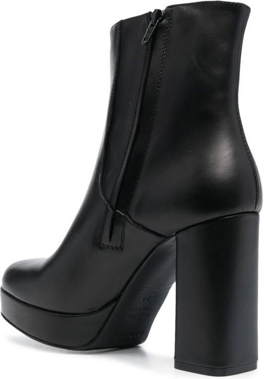 P.A.R.O.S.H. platform leather ankle boots Black