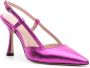 P.A.R.O.S.H. pointed-toe metallic-leather slingback pumps Pink - Thumbnail 2