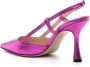 P.A.R.O.S.H. pointed-toe metallic-leather slingback pumps Pink - Thumbnail 3
