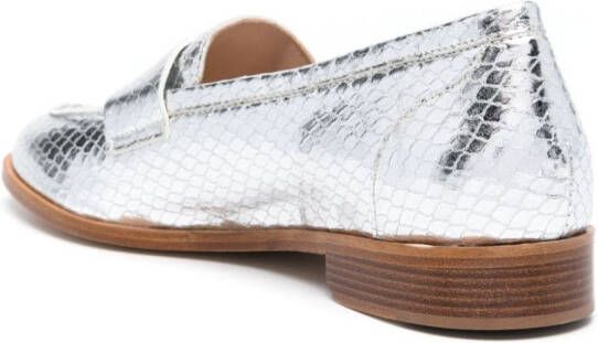 P.A.R.O.S.H. snake-effect loafers Silver