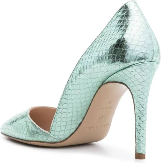 P.A.R.O.S.H. snakeskin-effect leather pumps Green