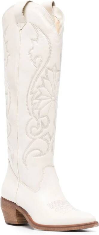 P.A.R.O.S.H. Western 60mm leather knee-high boots Neutrals